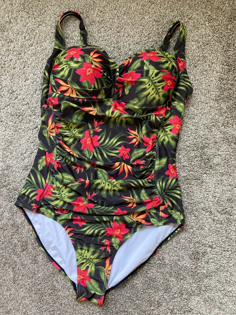 Nicole miller floral retro pinup tropical swimsuit